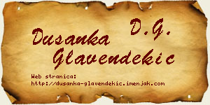 Dušanka Glavendekić vizit kartica